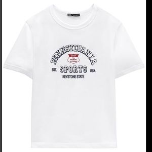 Zara , graphic white t-shirt , Large